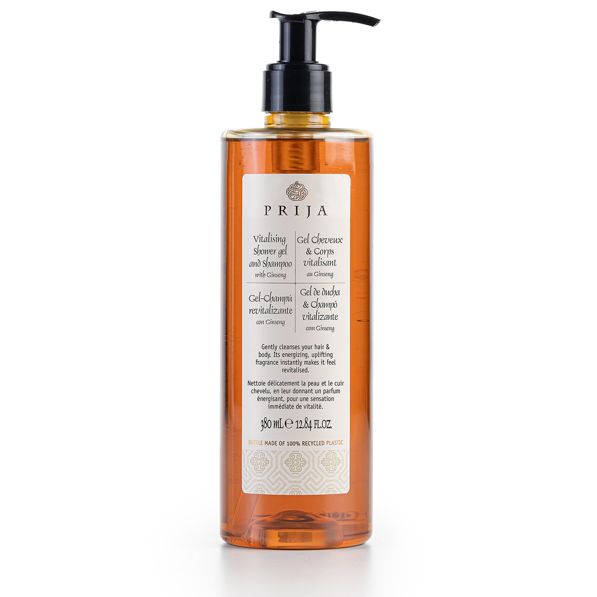 Prija Vitalising Shower Gel And Shampoo (380 ml) in a pump dispenser