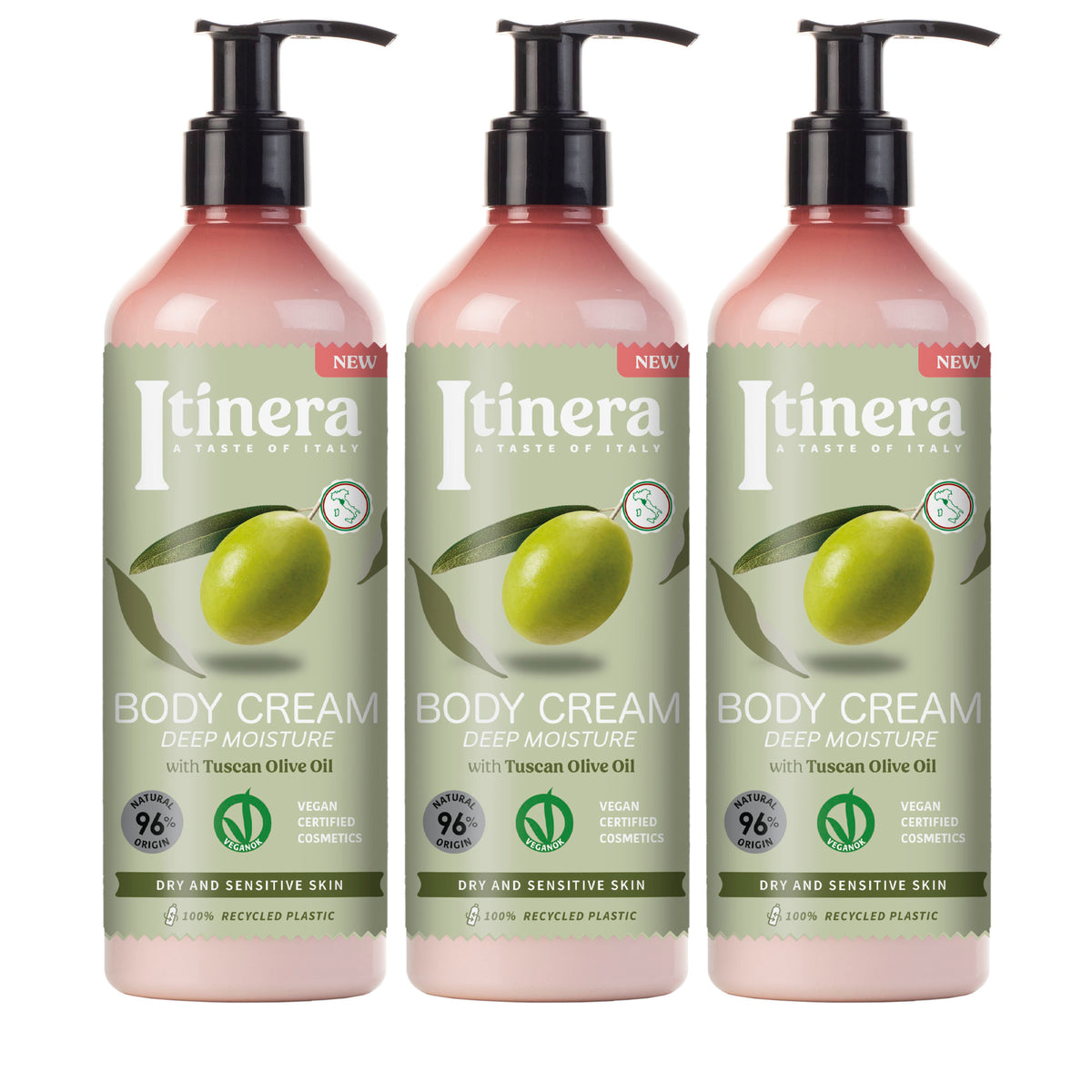 Itinera – Crema Para El Cuerpo Hidratación Profunda 3 Pack X 370 ml