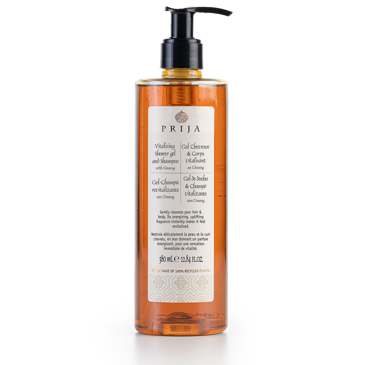 Prija Vitalising Shower Gel And Shampoo (380 ml) in a pump dispenser