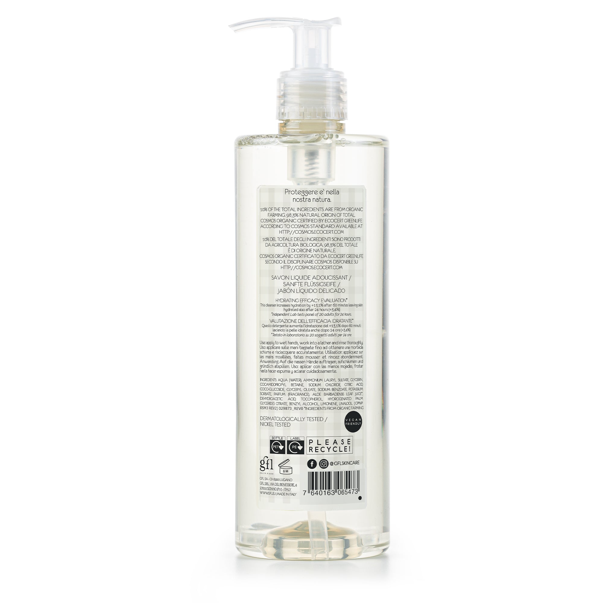 Osmè Mild Liquid Soap Organic Certified back (380 ml)