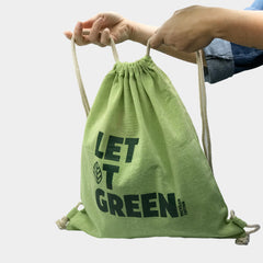 Sac à dos en coton recyclé vert